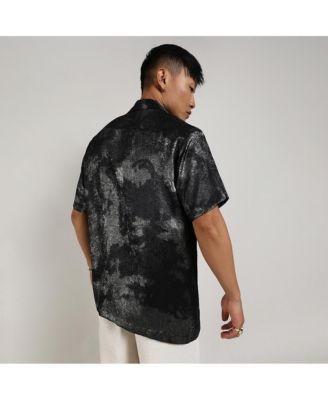 Men's Midnight Black & Chalice Silver Metallic Ombre Shirt