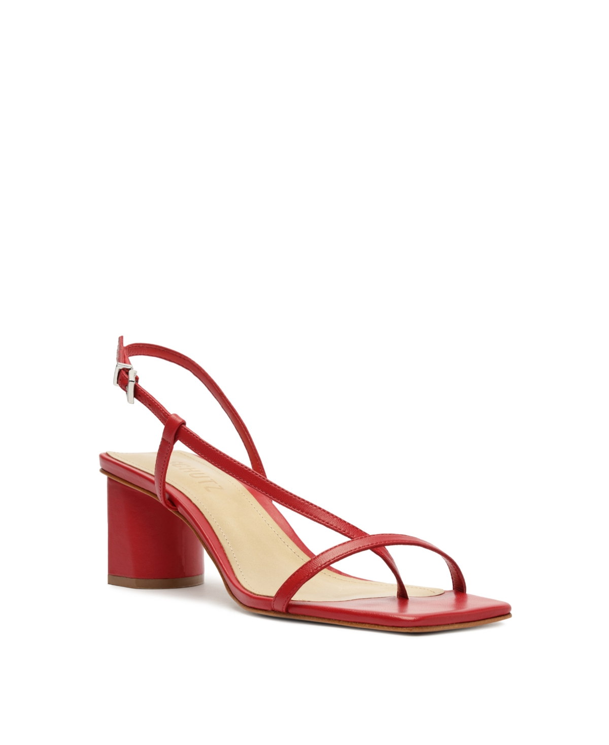 Shop Schutz Women's Heloise Mid Block Heel Dress Sandals In Red