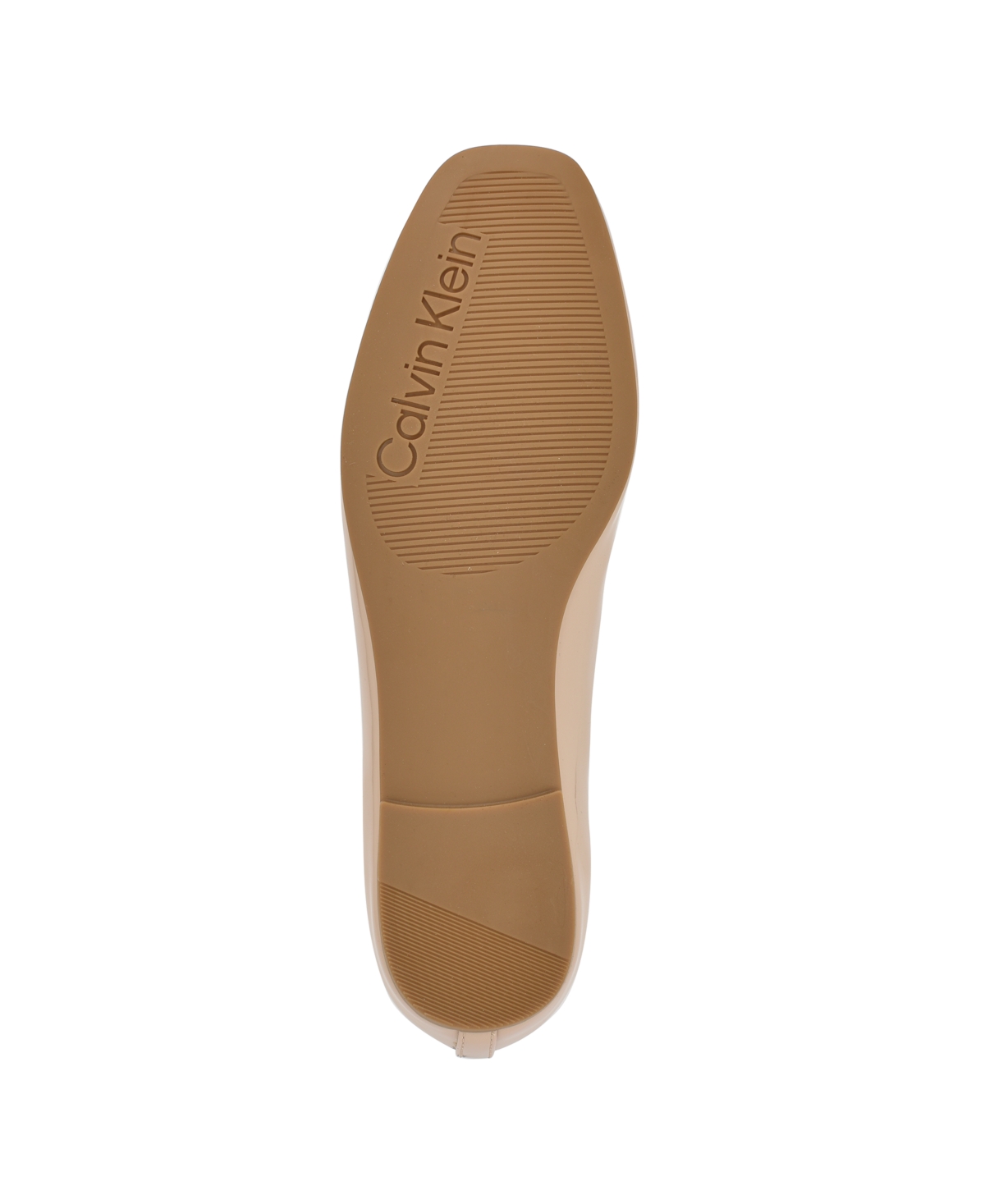 Calvin Klein Women's Bronte Square Toe Ballet Flats In Light Natural Patent