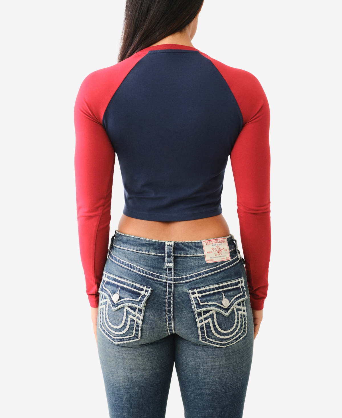 TRUE RELIGION WOMEN'S CONTRAST RAGLAN T-SHIRT 