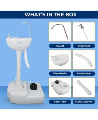 Portable Hand-Wash Sink Station with Foot Pump & Soap Dispenser