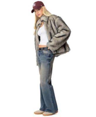 Womens Mob Wife Faux Fur Jacket