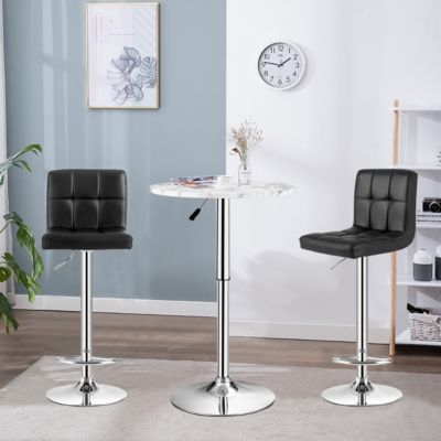 Set of 4 PU Leather Bar Stool Swivel Bar Chair w/ Adjustable Height