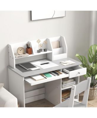 Kids Desk and Chair Set for 5-8 Year Old with Storage,