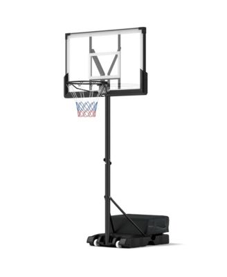 Basketball Hoop Outdoor System with 45 Inch Shatterproof PC Backboard Wheels