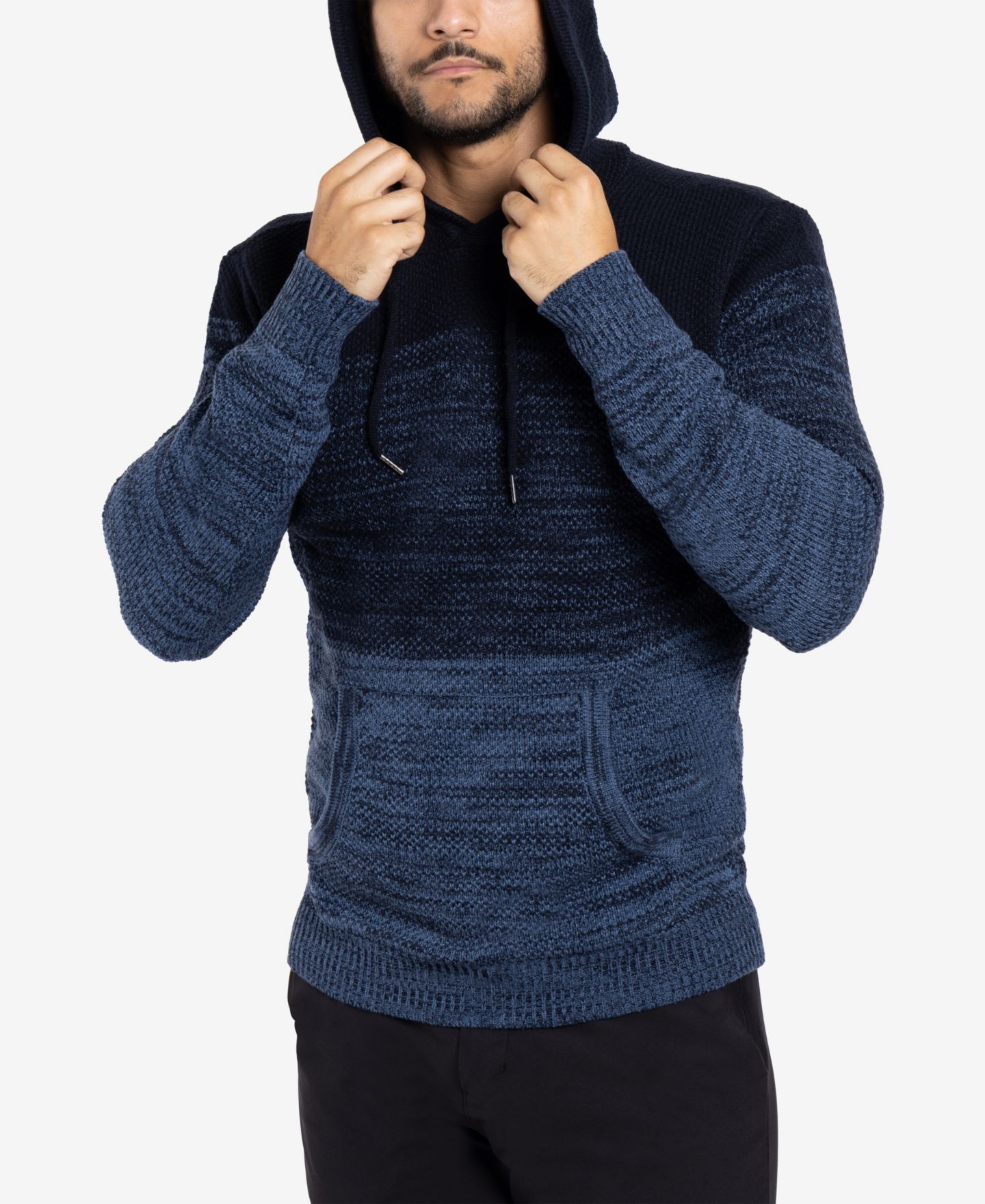 Мужской свитер X-Ray Big & Tall Color Blocked Hooded, цвет: Синий — фото 7