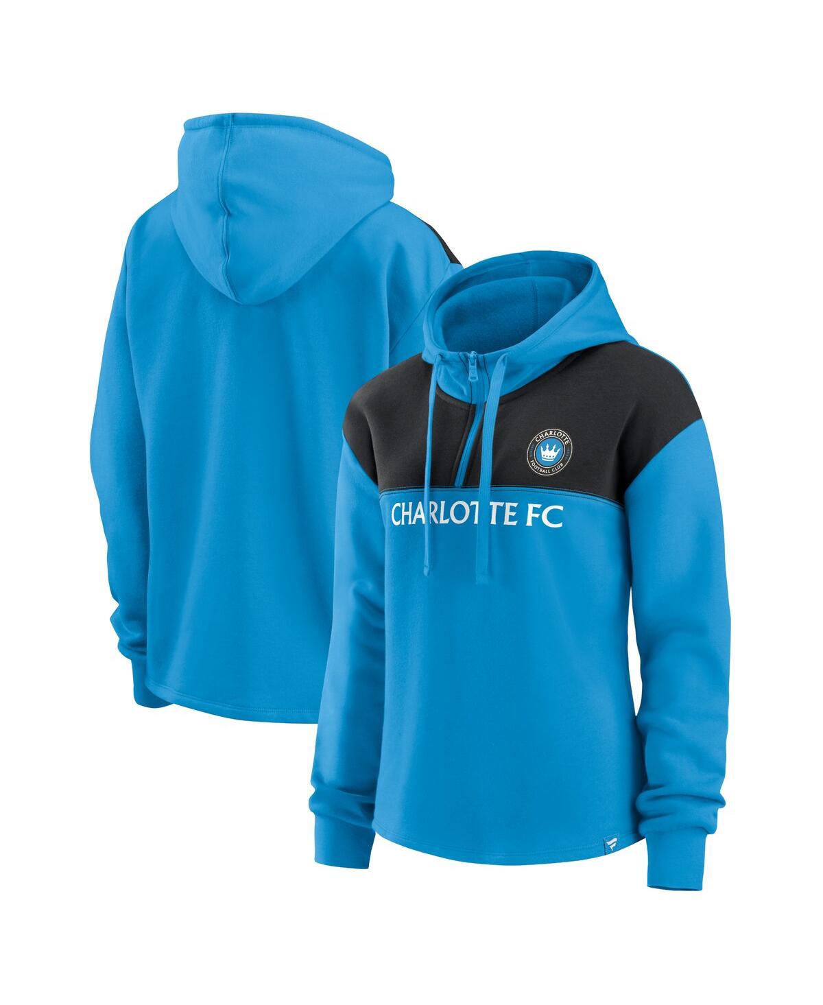 Fanatics Women's Blue Charlotte Fc Fleece Quarter-zip Hoodie In Blue