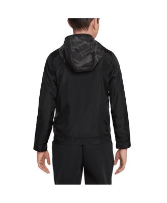 Big Boys and Girls Black Chelsea Amplify Windrunner Anorak Half-Zip Hoodie Jacket