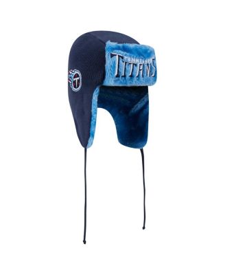 Men's Navy Tennessee Titans Helmet Head Trapper Knit Hat