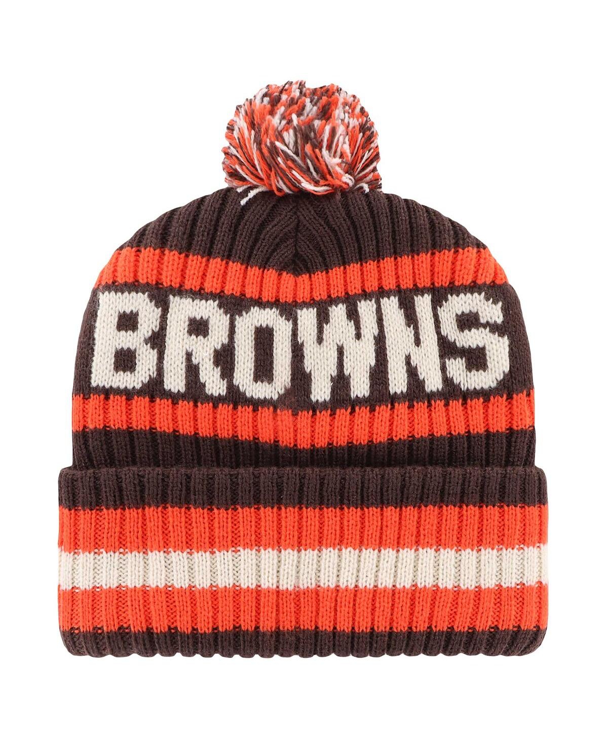 Shop 47 Brand Men's Brown Cleveland Browns Bering Legacy Cuffed Knit Hat With Pom