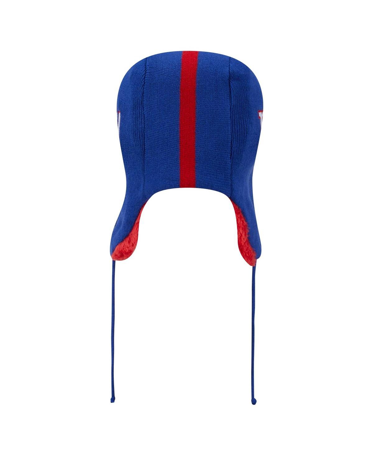New Era Men's Royal New York Giants Helmet Head Trapper Knit Hat In Royal
