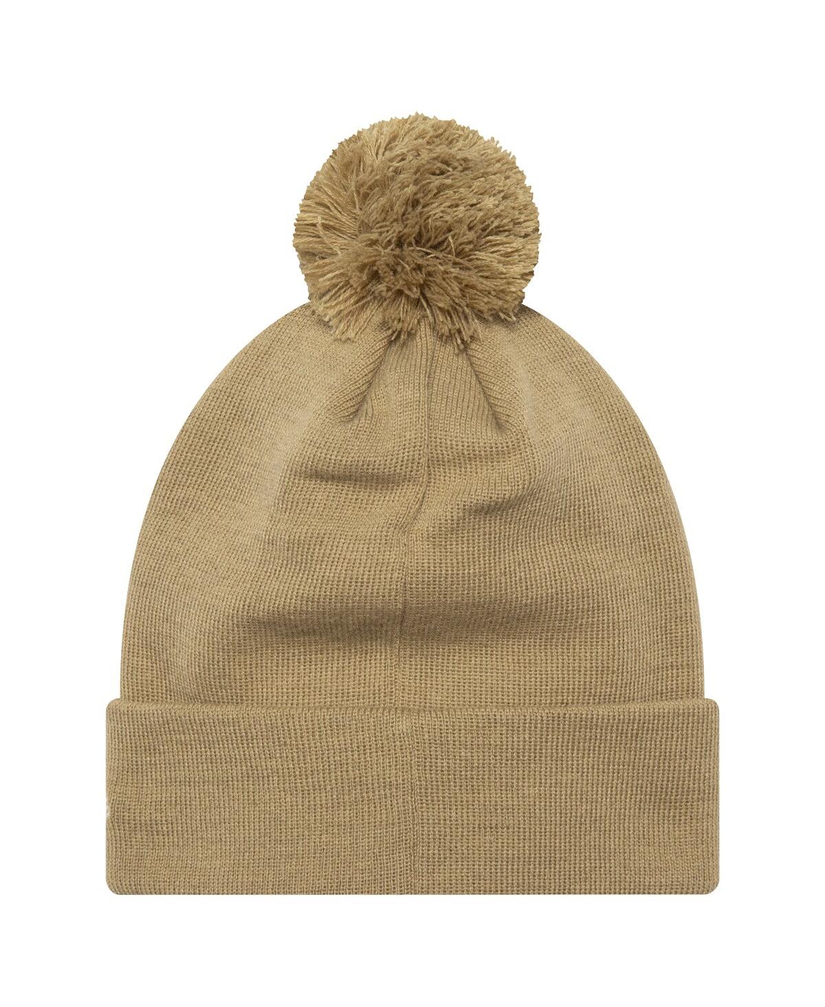 NEW ERA MEN'S TAN TOTTENHAM HOTSPUR BOUCLE CUFFED KNIT HAT WITH POM