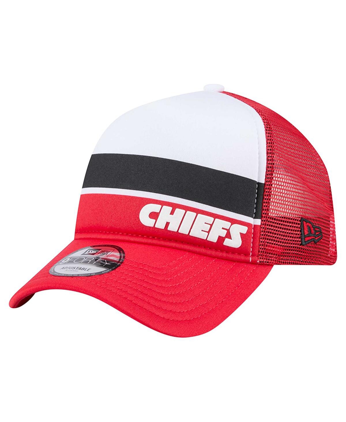 New Era Big Boys And Girls Red Kansas City Chiefs Sport Night Color Block 9forty A-frame Trucker Adjustable  In Red