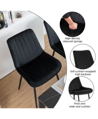  Set of 4  Metal Frame & Tufted Velvet Upholstery Mid-Century Style, Upholstered Seat, Side Chair  Dining Chair