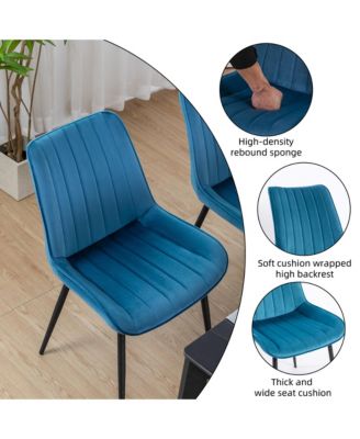   Set of 6 Tufted Velvet Upholstery, Metal Frame   Mid-Century Style, Upholstered Seat  Dining Side Chairs