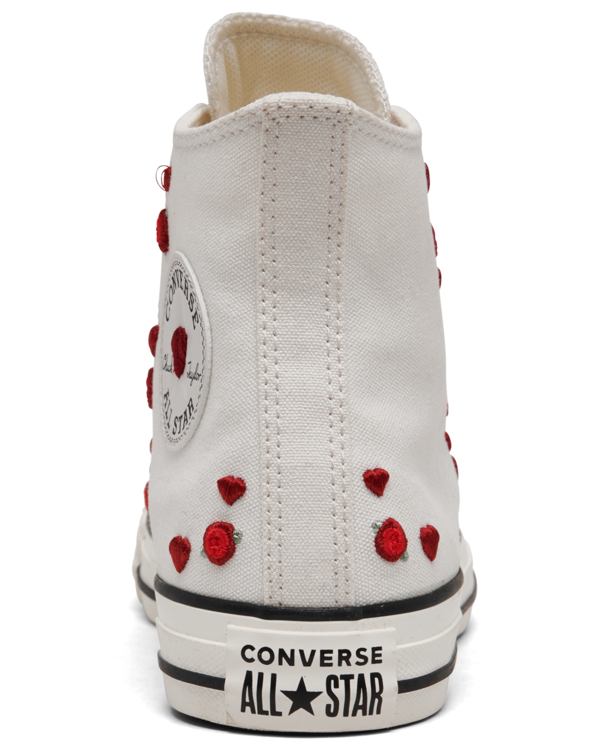 Converse Women's Chuck Taylor All Star Love Me High Top Casual Sneakers From Finish Line In Vintage White,red