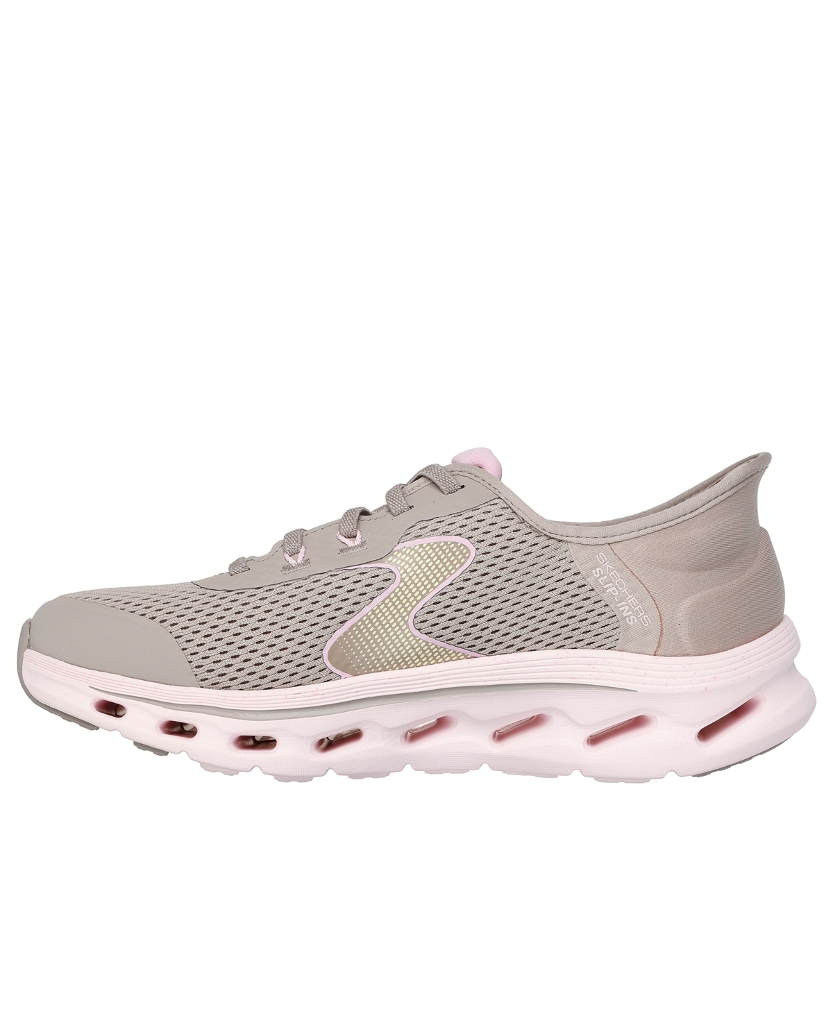 Shop Skechers Women's Go Walk Glide-step 2.0 Dani Athletic Walking Sneakers In Taupe,pink