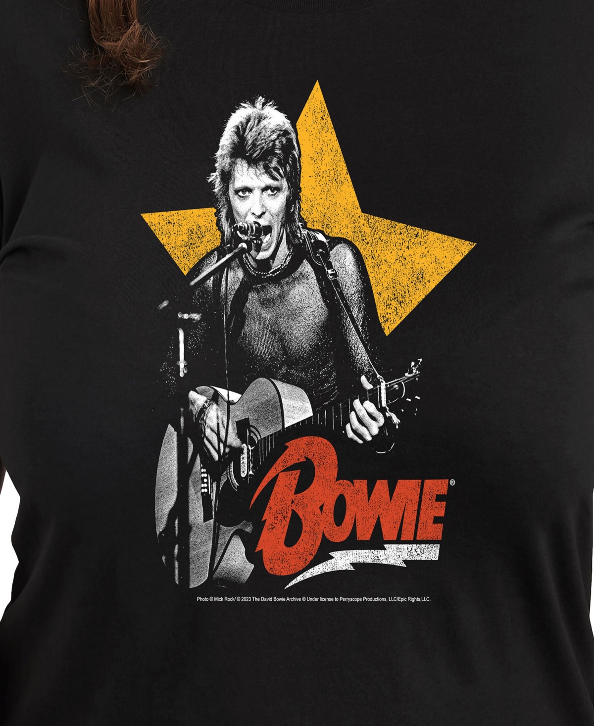 Hybrid Apparel Plus Size David Bowie Graphic Pullover T-shirt In Black