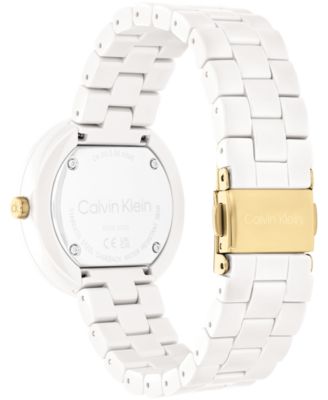 Women's CK Pure White Ceramic Watch Bracelet, 44mm