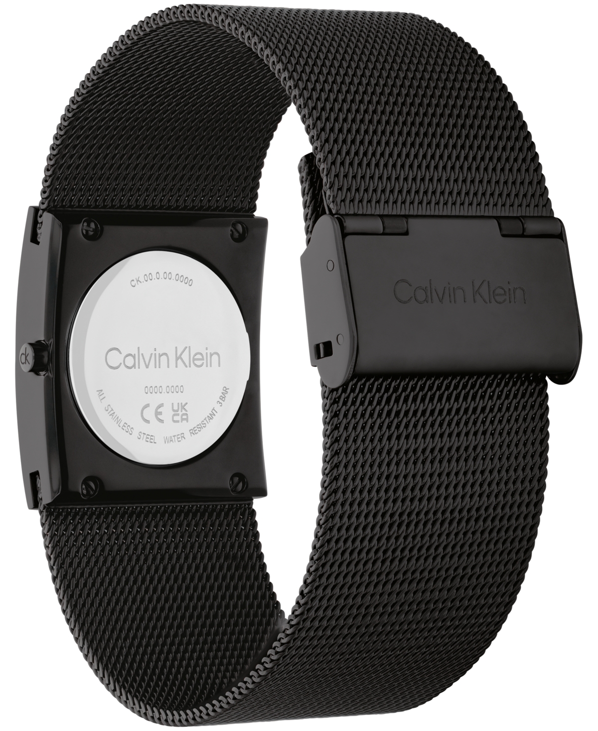 Calvin Klein Women's Ck Pulse Black Ionic Plated Mesh Bracelet Watch, 26.4mm In Black
