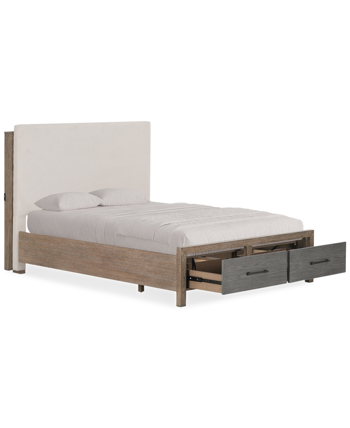 Macy's Portmore Queen Upholstered Storage Bed (with Soft Close Drawers), Created For  In No Color
