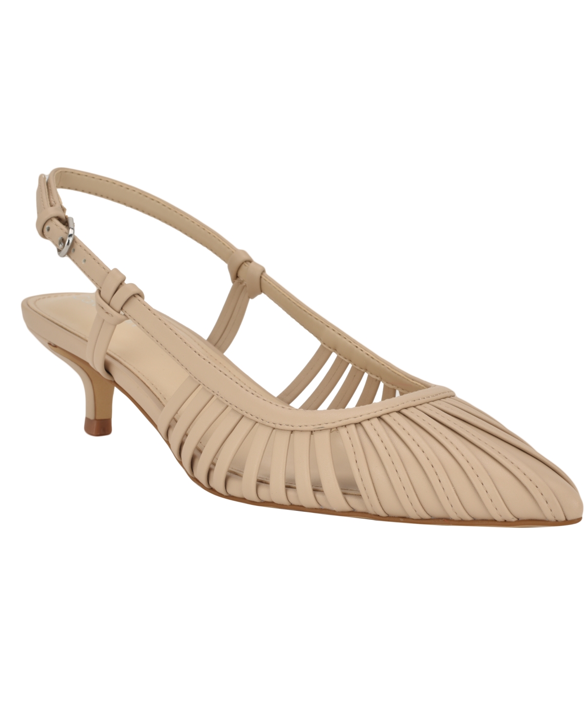 Calvin Klein Women's Movella Kitten Heel Slingback Pumps In Light Natural