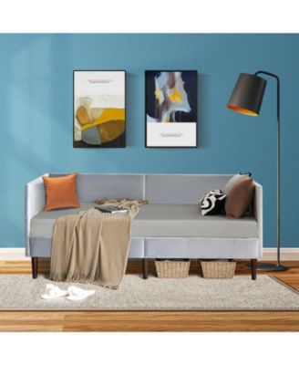 Twin Size Daybed Frame with Sturdy Wooden Slat Support