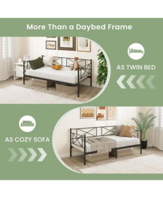 Twin Size Platform Bed Frame with Heavy-Duty Metal Slat Support