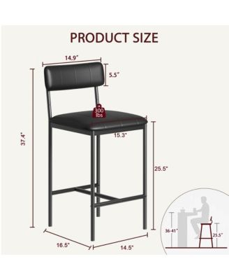 Dining Chairs Set of 2, Upholstered Dining Chairs with Back, PU Leather Dining Kitchen Chair for Kitchen, Apartment, Dinner, Comfortable Seat, Easy Assembly