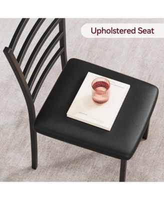 3 Piece Dining Table Set for 2 Metal Frame Wood Kitchen Table and 2 Chairs Small Dining Furniture Set for Small Space Apartment Dining Room