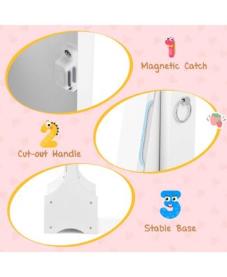 Kids Vanity Set Princess Makeup Dressing Table & Chair Set with Jewelry Armoire