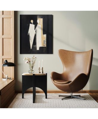 Modern Black and Brown Square Side and End Table