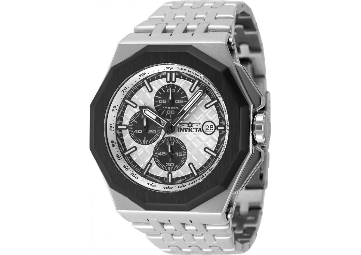 Men's 47391 Akula Quartz Chronograph Black, Silver Dial Watch - Silver