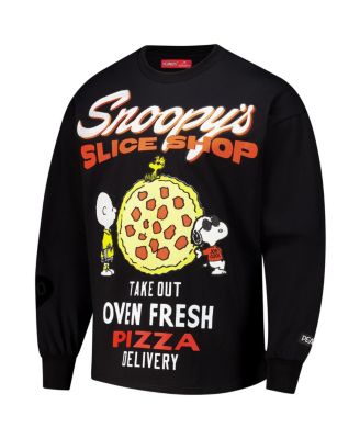 Men's Black Peanuts Drop Shoulder Long Sleeve T-Shirt