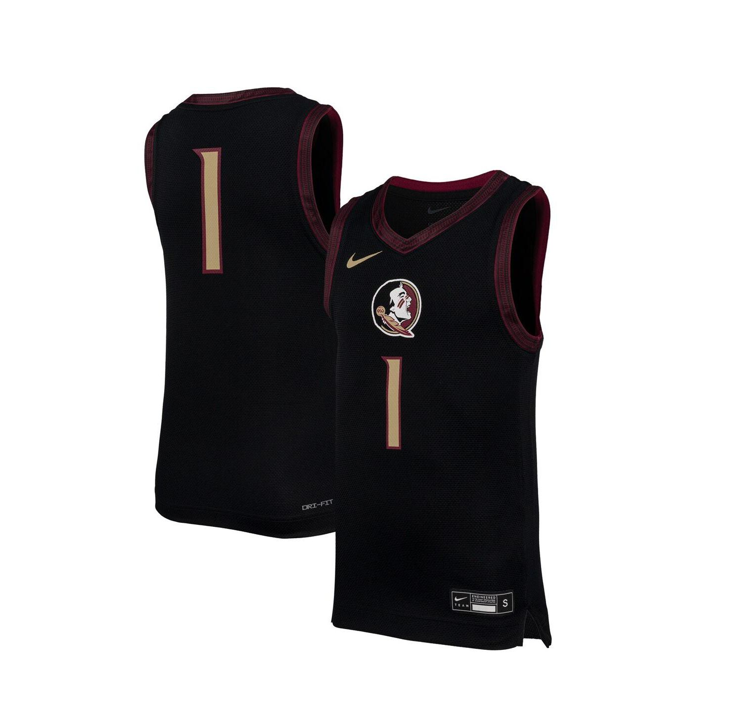 Big Boys and Girls 1 Black Florida State Seminoles Replica Basketball Jersey