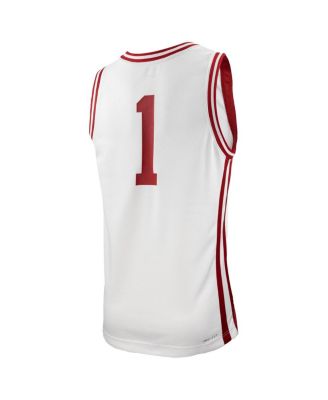 Men's 1 White Arkansas Razorbacks Replica Basketball Jersey