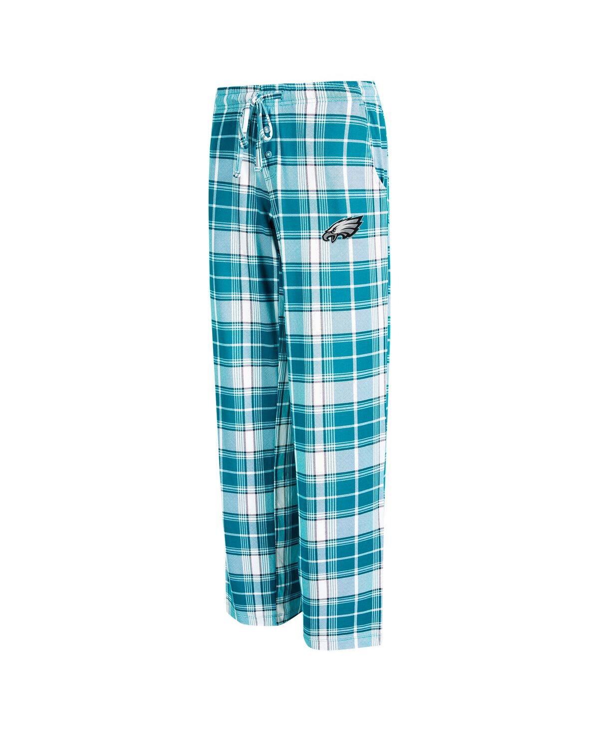 Concepts Sport Midnight Green Philadelphia Eagles Ashford Plaid Knit Pants In Green,white