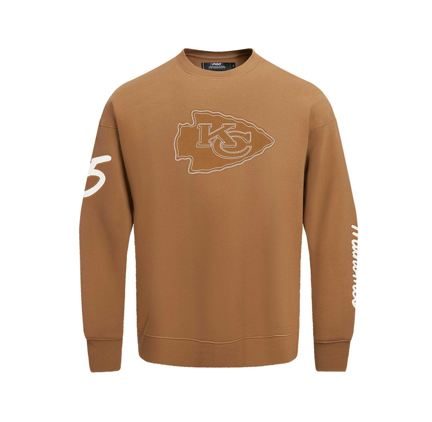 Men's Patrick Mahomes Brown Kansas City Chiefs Pullover Crewneck Sweatshirt