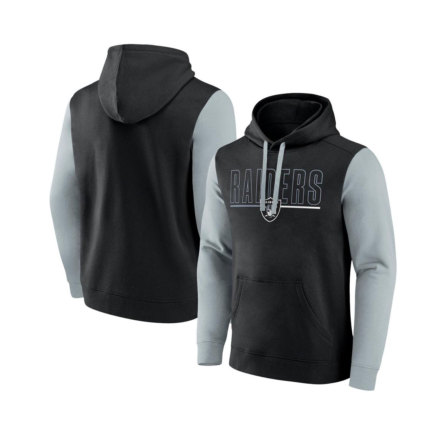 Men's Black/Gray Las Vegas Raiders Big & Tall Outline Pullover Hoodie