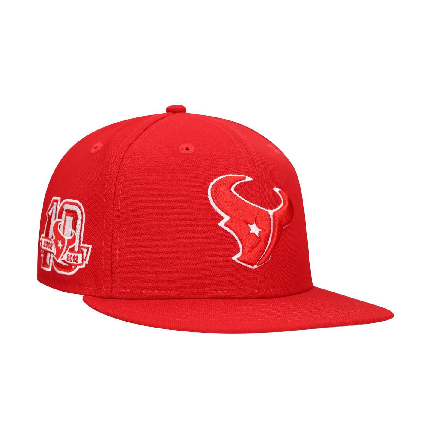 Мужская кепка New Era Red Houston Texans Main Patch 59FIFTY Fitted Hat — фото 1