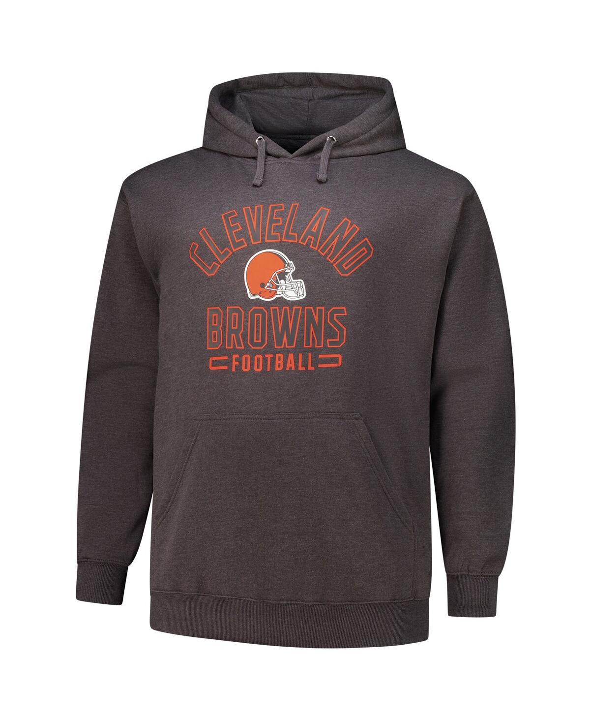 Fanatics Men's Heather Charcoal Cleveland Browns Big Tall Pullover Hoodie In Heather Charcoal
