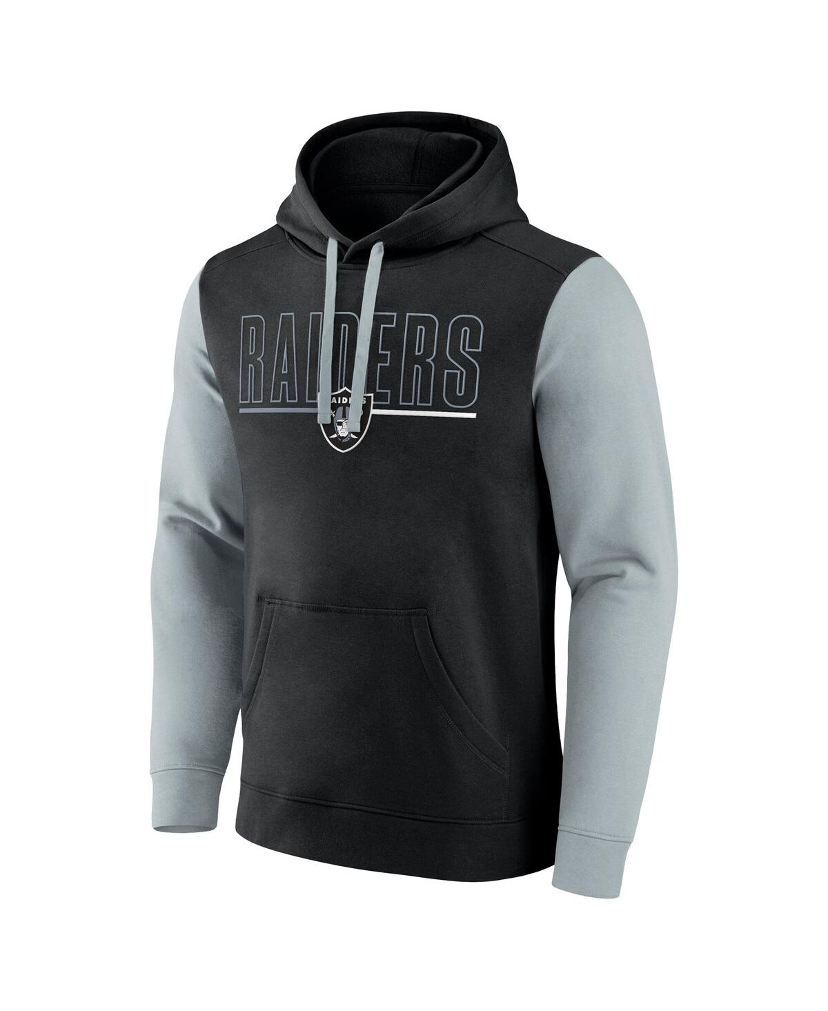 Fanatics Men's Black/gray Las Vegas Raiders Big Tall Outline Pullover Hoodie In Black,gray