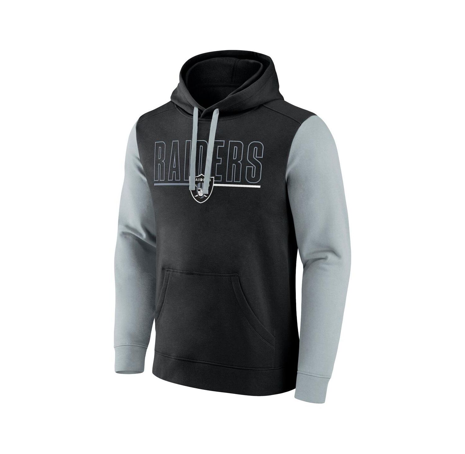 Men's Black/Gray Las Vegas Raiders Big & Tall Outline Pullover Hoodie