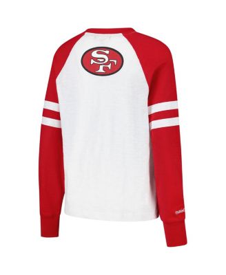 Women's White/Scarlet San Francisco 49ers Slub Long Sleeve T-Shirt