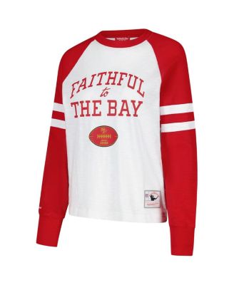 Women's White/Scarlet San Francisco 49ers Slub Long Sleeve T-Shirt
