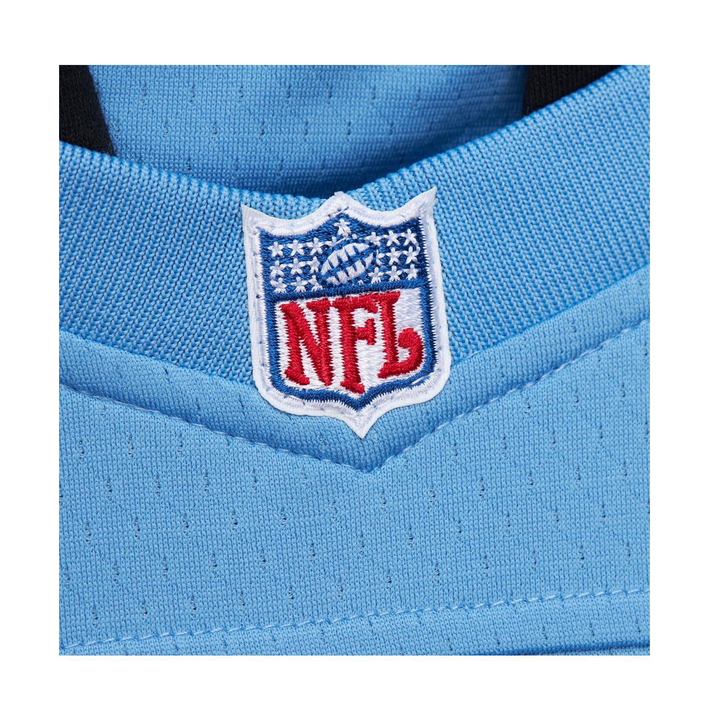 Мужское худи Mitchell & Ness Warren Moon Light Blue Houston Oilers Player Name & Number Legacy Jersey — фото 3