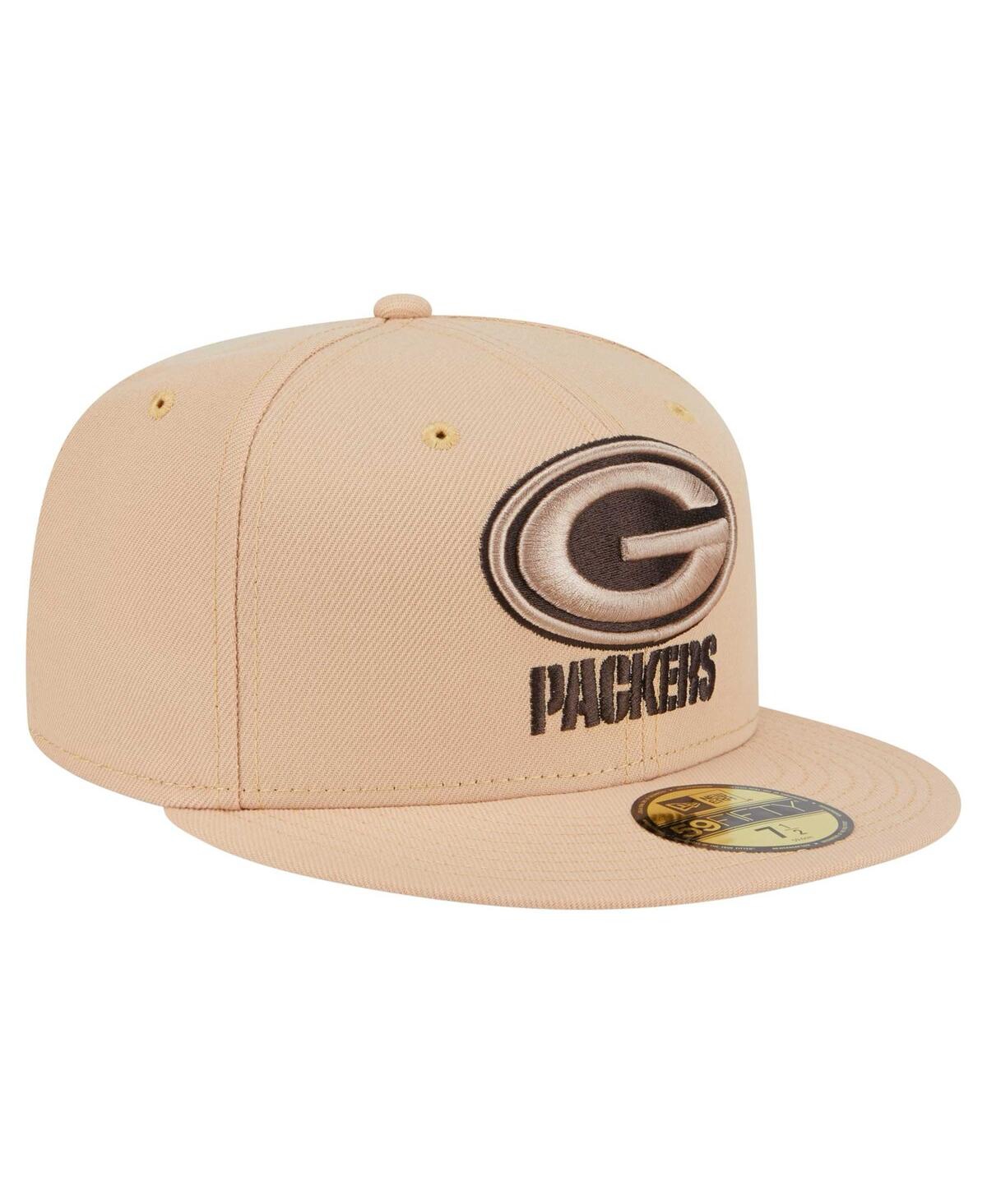 New Era Men's Tan Green Bay Packers Candied Pecan 59FIFTY Fitted Hat