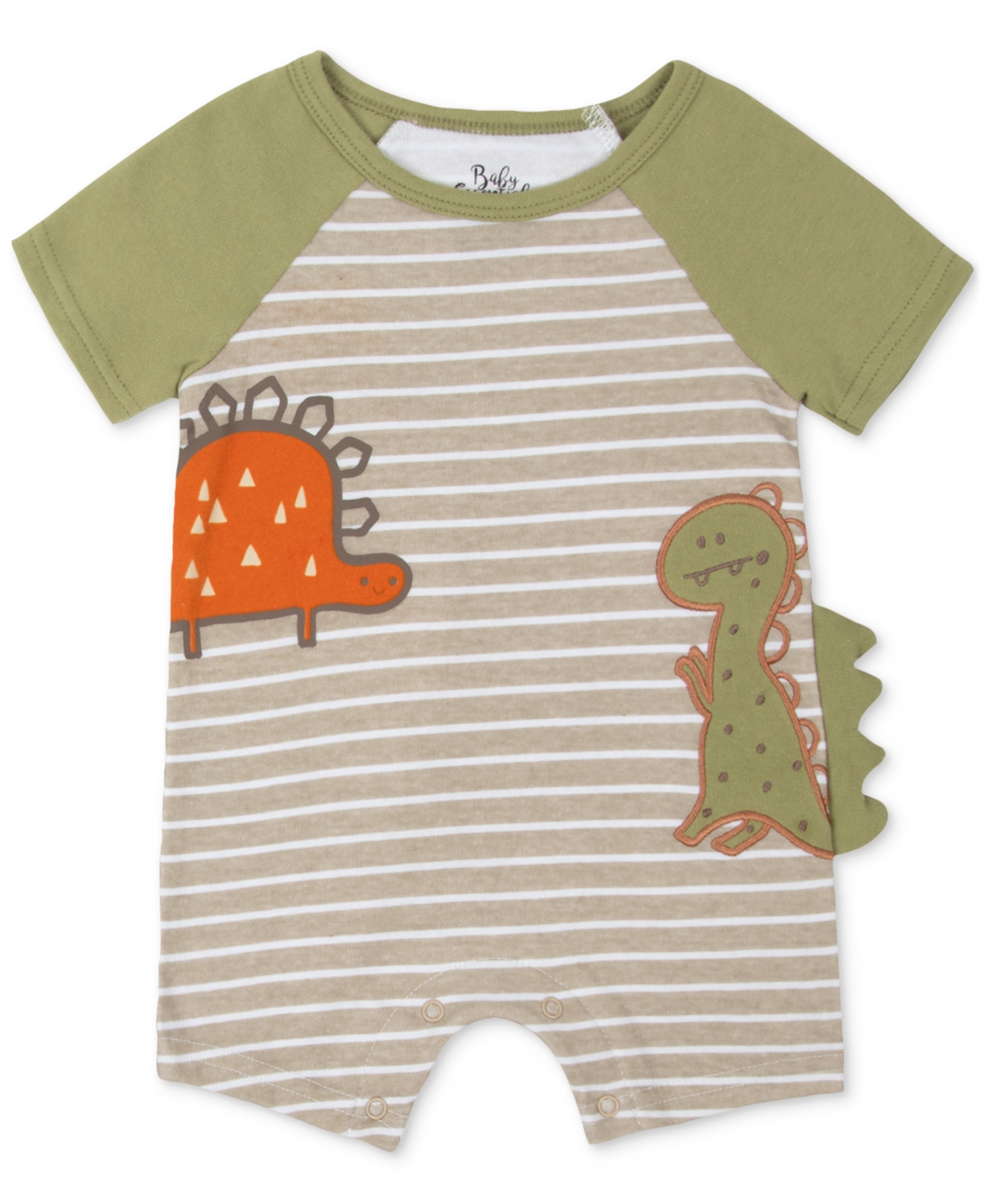 Baby Essentials Baby Boy 2-pc. Dinosaur Rompers Set In Green