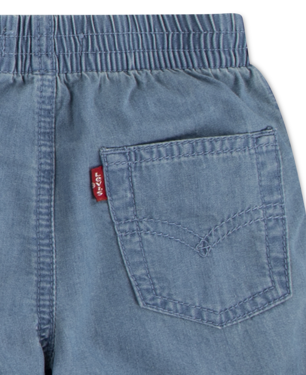 Levi's Baby Boys 3-pc. Denim Button-up Shirt, Bodysuit, & Shorts Set In Blue