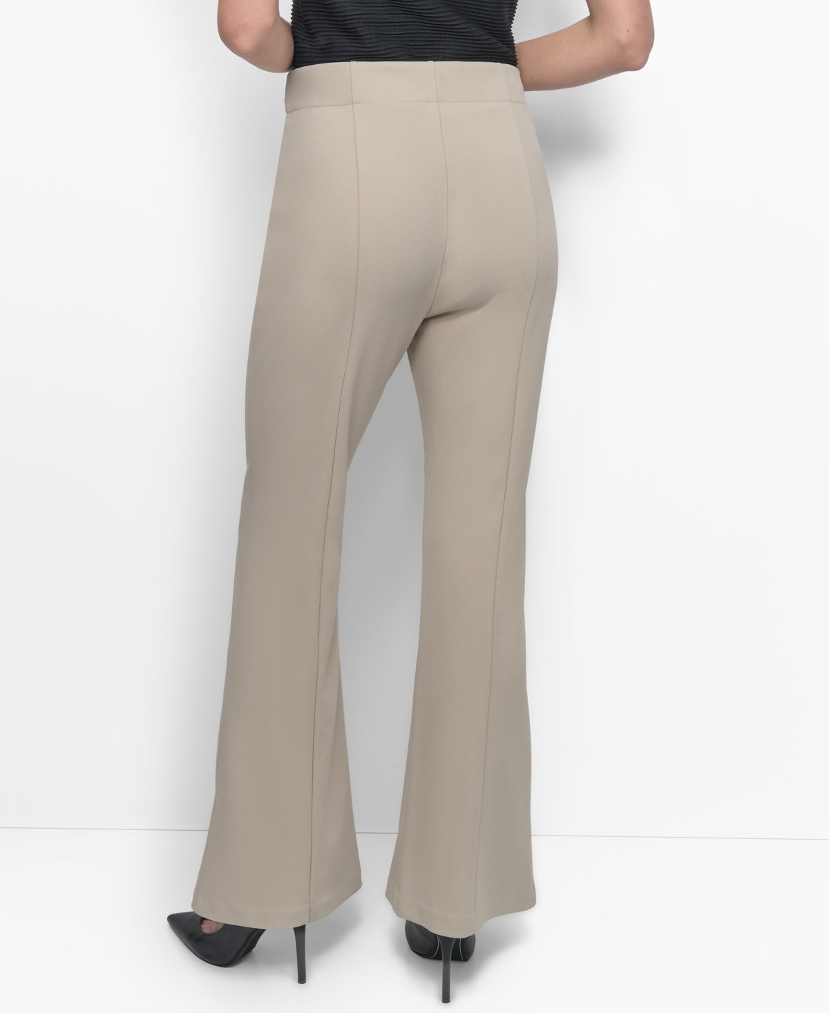 Dkny Women's Front-seam Pull-on Trousers In Pebble